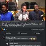Hunter Pepper Facebook post mentioning running over black protesters in Hoover, AL