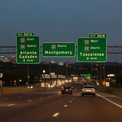 Interstate 65 at sunset in Birmingham, Alabama