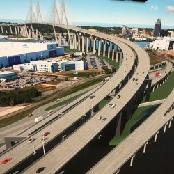 Rendering of the proposed I-10 Mobile river Bridge.