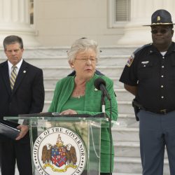 Governor Kay Ivey and ALEA Secretary Hal Taylor held a Star ID Press Conference on the State Capitol steps Tuesday October 1, 2019 in Montgomery,  Ala. (Governor's Office/Hal Yeager)
