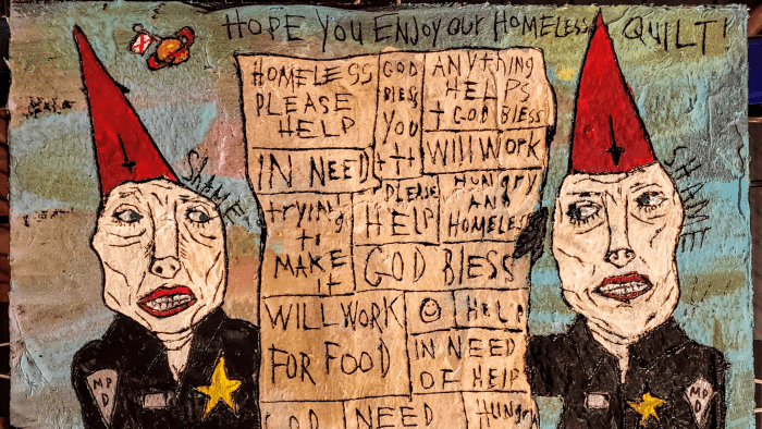 Mobile Artist Raises $1,300 For Homeless Shelter In Response To Police Officers Insensitive Homeless Photo