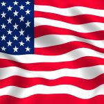 American flag waving for USA