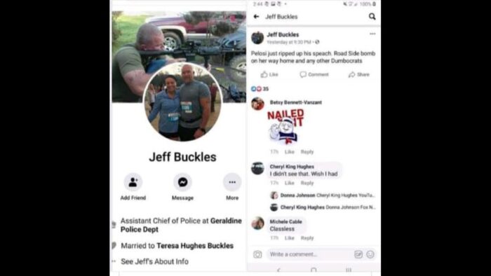 Geraldine Assistant Police Chief Wishes Death On Nancy Pelosi And Left-Wing Democrats