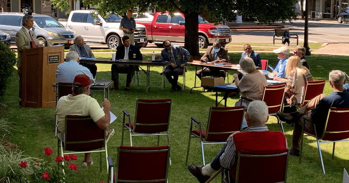 Henry County Commission Meeting on Front Lawn