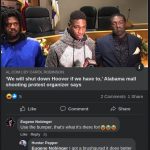Hunter Pepper Facebook post mentioning running over black protesters in Hoover, AL