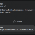 Hal Hodge Obama birther Facebook post