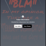 Ray Baxley from Blountsville, AL shares a posted flagged as false information on Facebook that claims Black Lives Matter is a terrorist orginization.