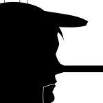 Pinocchio head and nose outline